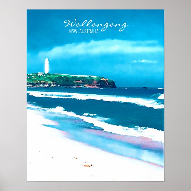 Wollongong Beach Leuchtturm NSW Poster (Vorne)