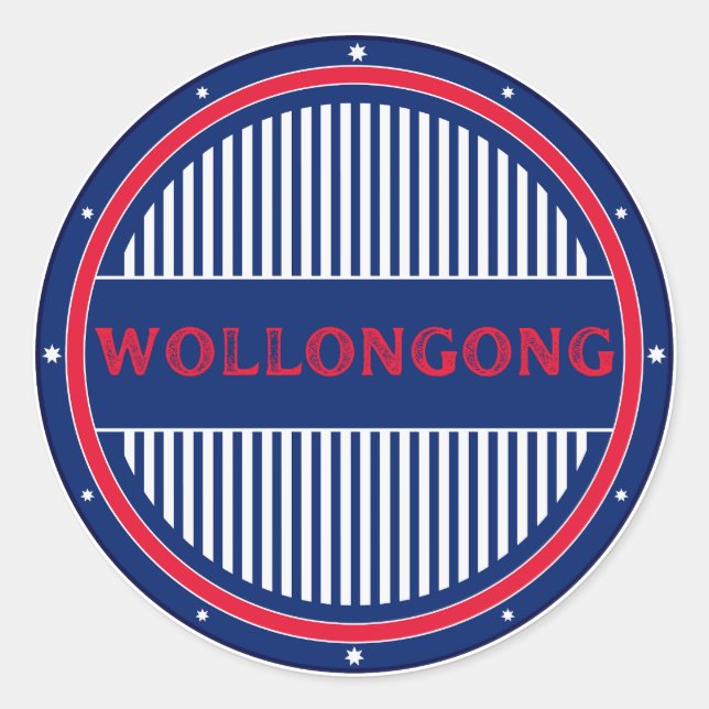 Wollongong City Pride Emblem – Australische Identi Runder Aufkleber (Vorderseite)