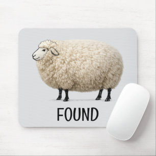 Wollschaf mit gefundenem Text Mousepad