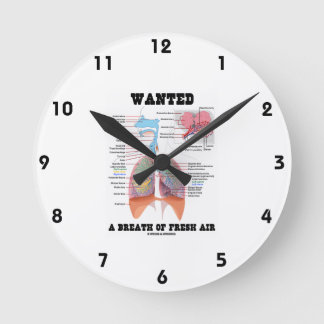 Wollte einen Atem von Frischluft (Atmungssystem) Runde Wanduhr