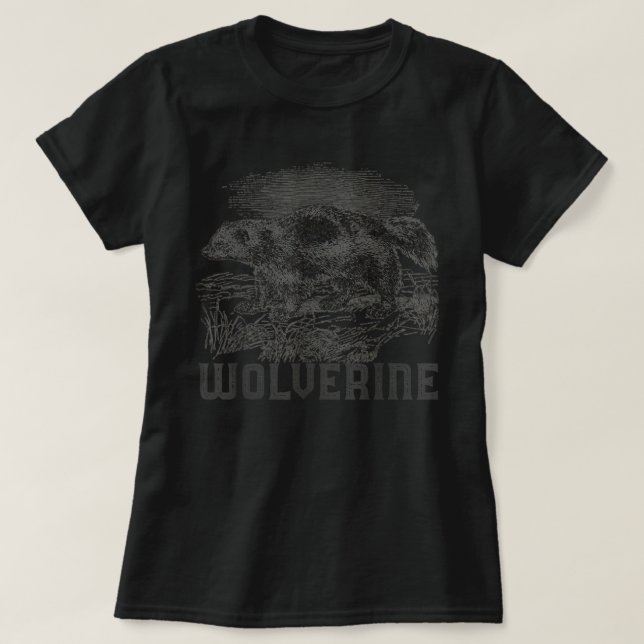 Wolverine Art Wild Animal Skunk Bear Mammal Habita T-Shirt (Design vorne)