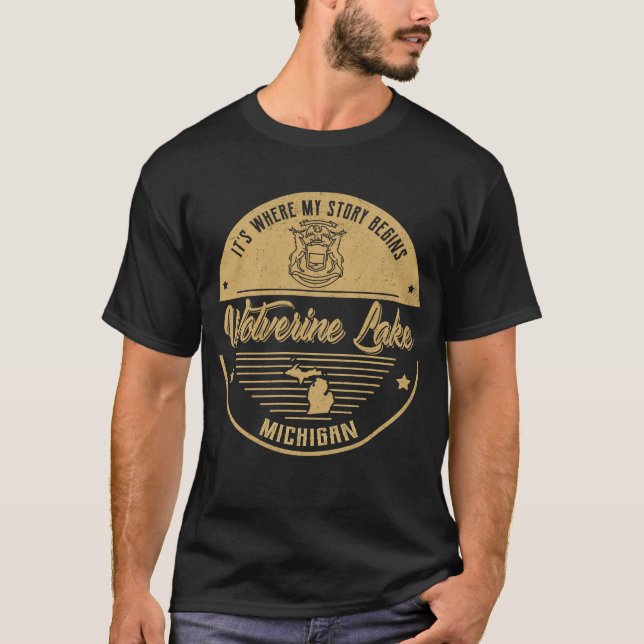 Wolverine Lake Michigan Hier beginnt meine Geschic T-Shirt (Vorderseite)