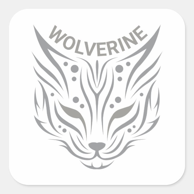 Wolverine Quadratischer Aufkleber (Vorderseite)