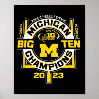 Wolverines Big Ten Champs Fußball 2023 Fußball 202 Poster