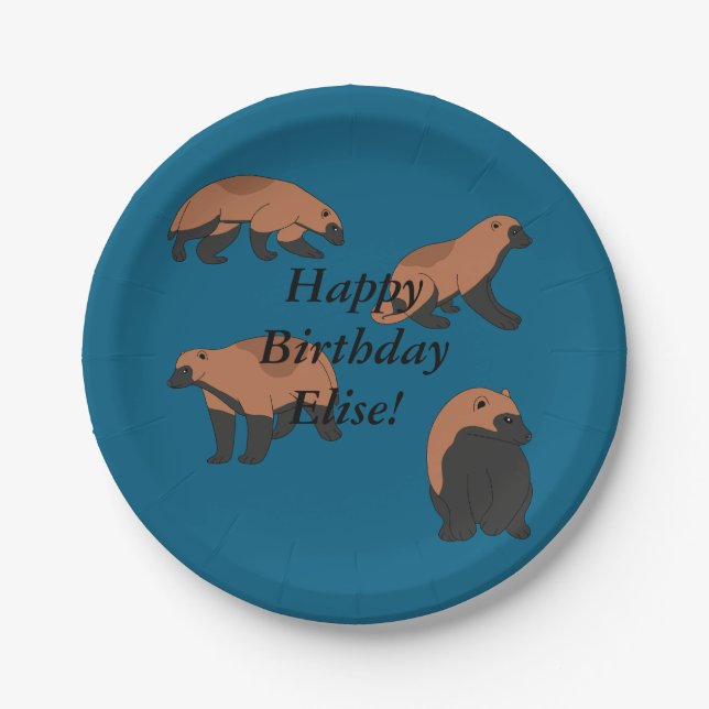 Wolverines Birthday Pappteller (Vorderseite)