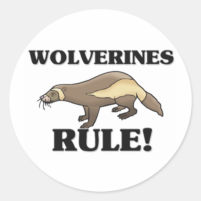 WOLVERINES REGELN! RUNDER AUFKLEBER (Vorderseite)
