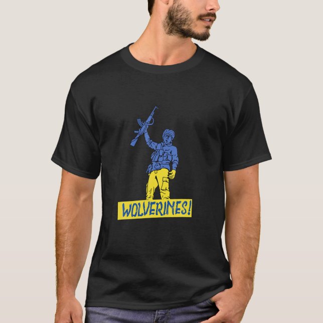 Wolverines unterstützen die Ukraine, die Ukraine-W T-Shirt (Vorderseite)