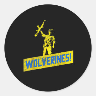 Wolverines unterstützen die Ukraine Steht mit der Runder Aufkleber
