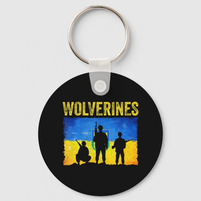 Wolverines unterstützen Ukraine Schlüsselanhänger (Vorderseite)