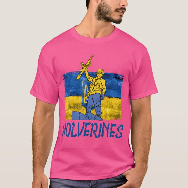 Wolverines unterstützen Ukraine Ukraine Wolverines T-Shirt (Vorderseite)