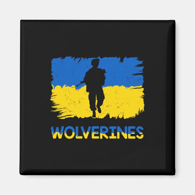 Wolverines Unterstützen Ukraine Unterstützen Ukrai Magnet (Vorne)