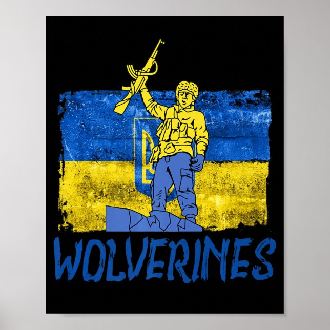 Wolverines unterstützen UkraineUkraine Wolverines  Poster (Vorne)