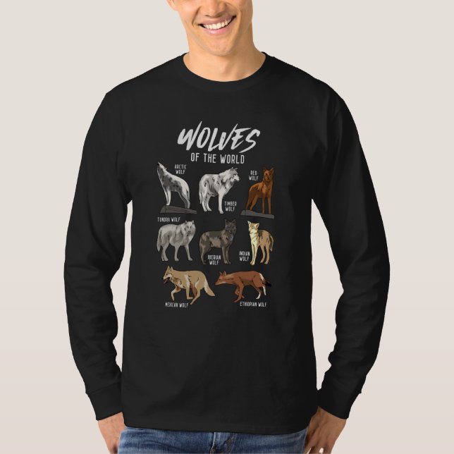 Wolves Animals of the World Wolf Hunter Educationa T-Shirt (Vorderseite)