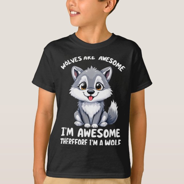 Wolves Are Awesome Funny Wolf Gif Zookeeper  T-Shirt (Vorderseite)