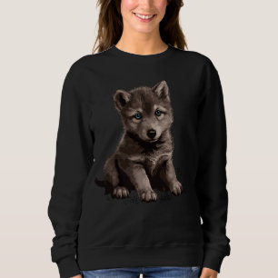 Wolves Blue Eyes Nature Pack Forest Cub Wolf Sweatshirt