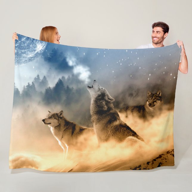 WOLVES HOWLING in der KALTE Fleecedecke (Beispiel)