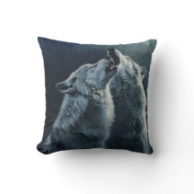 Wolves Howling Pillow by PS Nature Designs