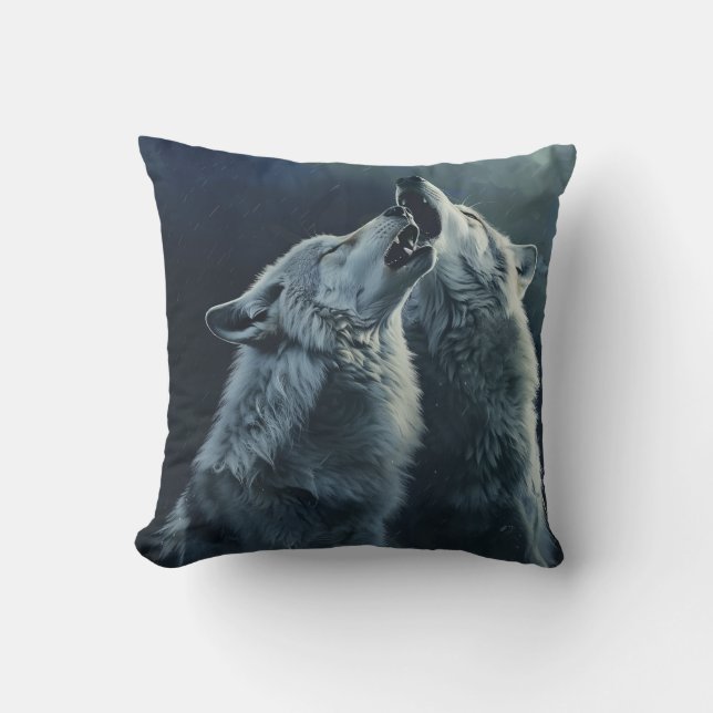 Wolves Howling Pillow by PS Nature Designs Kissen (Vorderseite)