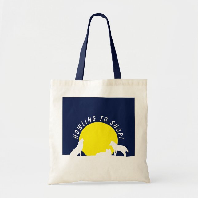 Wolves in Moonlight, Howling to Shop! Tote Bag Tragetasche (Vorne)