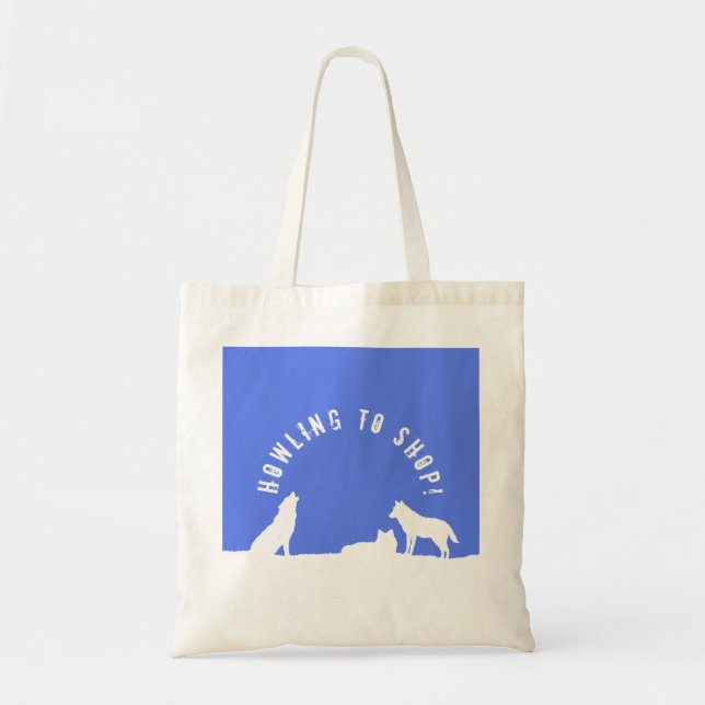 Wolves in Snow, Howling to Shop! Tote Bag Tragetasche (Vorne)