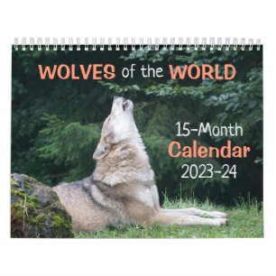Wolves of the World 2023-24 Calendar 15-Month Kalender