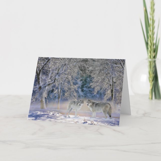 Wolves of Yellowstone Greeting Card Karte (Vorderseite)