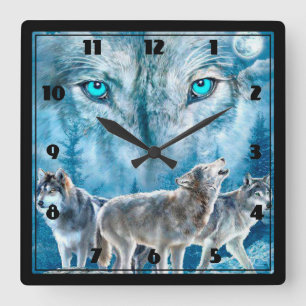 Wolves Quadratische Wanduhr