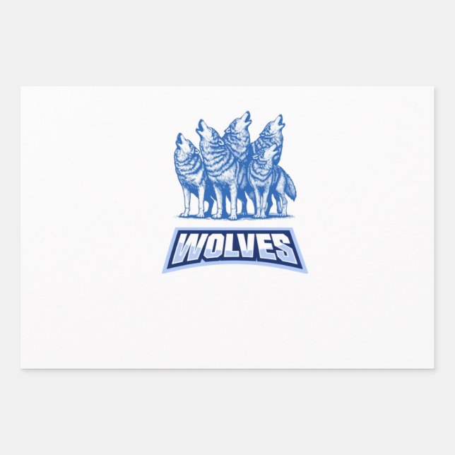 Wolves Throw Pillow Geschenkpapier Set (Vorderseite)