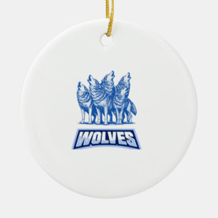 Wolves Throw Pillow Keramik Ornament