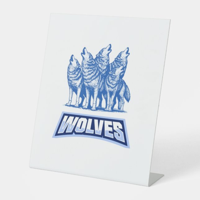 Wolves Throw Pillow Sockelschild (Vorderseite)