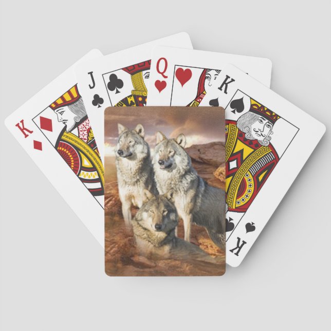 Wolves Trio Bicycle® Playing Cards Spielkarten (Rückseite)