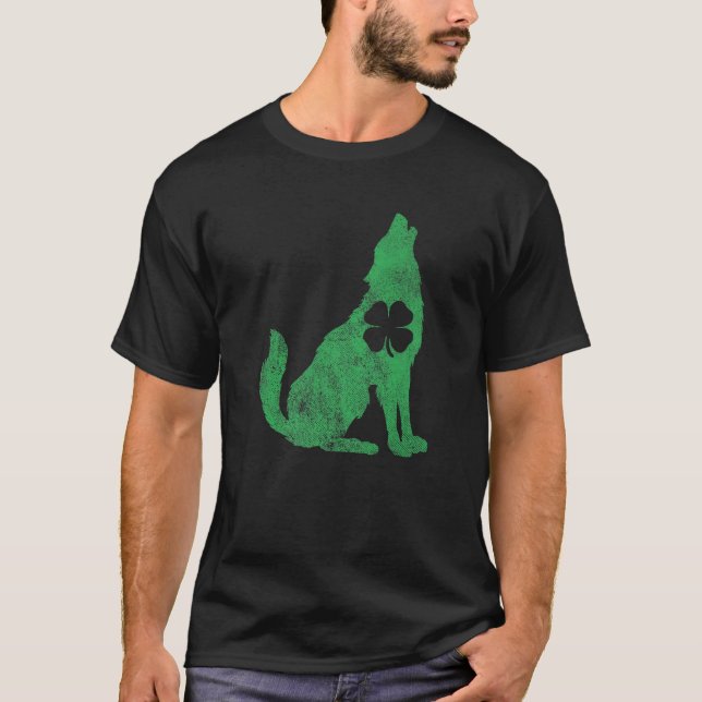 Wolves Wolf Gift St. Patrick's Day Kleeblatt Saint T-Shirt (Vorderseite)