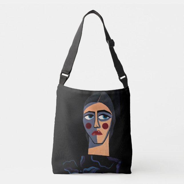 "Woman (102)" Crossbody Bag Tragetaschen Mit Langen Trägern (Vorderseite)