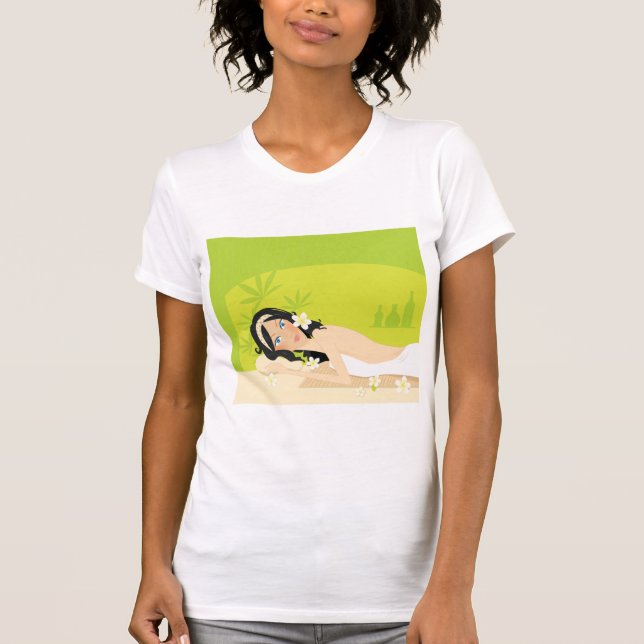 Woman At A Spa Womens T-Shirt (Vorderseite)