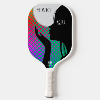 WOMAN blowing kiss HAVIC ACD Pickleball Paddle