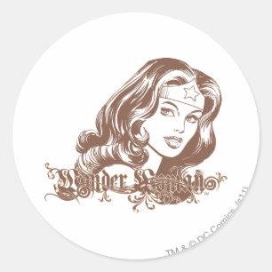 Woman Brown Runder Aufkleber