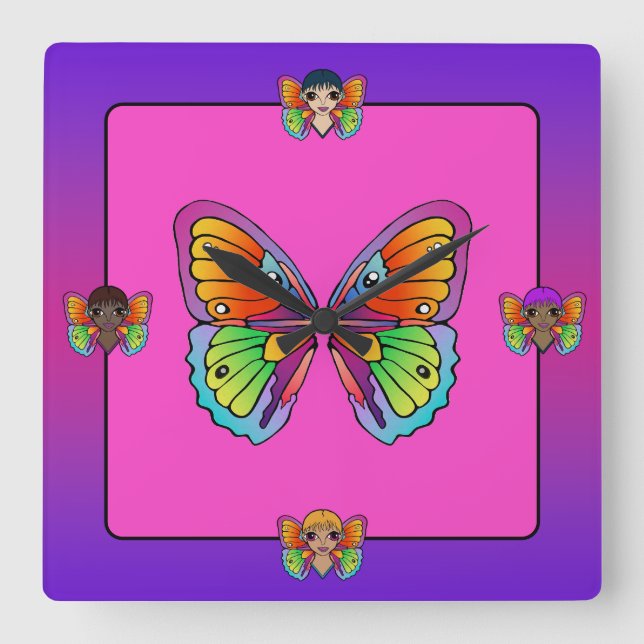Woman Butterfly Uhr (Vorderseite)