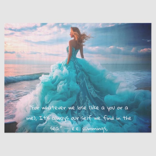 Woman by the Sea Tissue Paper Seidenpapier (Vorderseite)