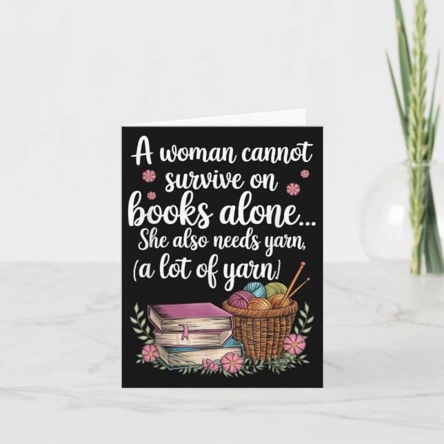 Woman Cannot Survive On Books Alone She Also Needs Karte (Vorderseite)