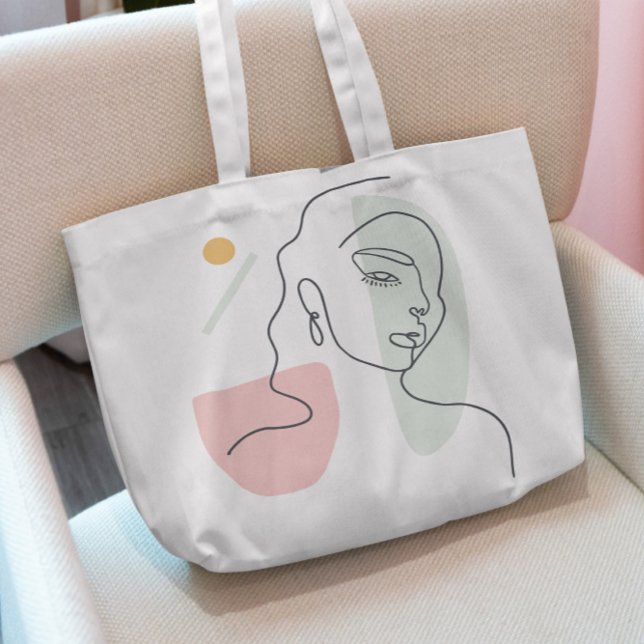 Woman Continuous Line Tote Bag Tragetasche (Von Creator hochgeladen)