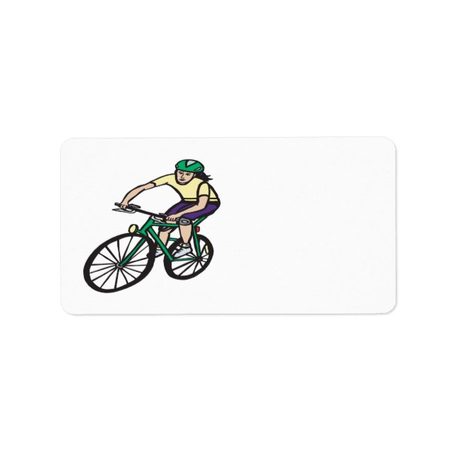 Woman Cycling Adressaufkleber (Vorne)