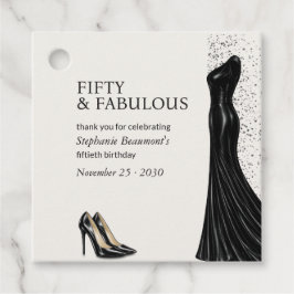 Woman Elegant Fabulous Black Dress 50th Birthday Geschenkanhänger