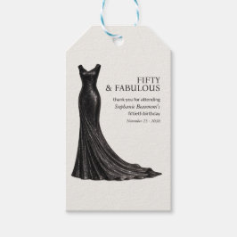 Woman Elegant Fabulous Black Dress 50th Birthday Geschenkanhänger