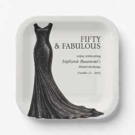 Woman Elegant Fabulous Black Dress 50th Birthday Pappteller
