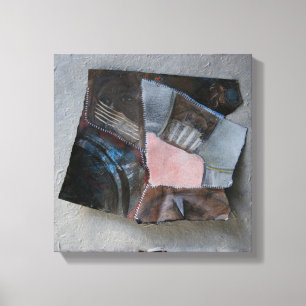 Woman Face kratzt Risse Collage Leinwand