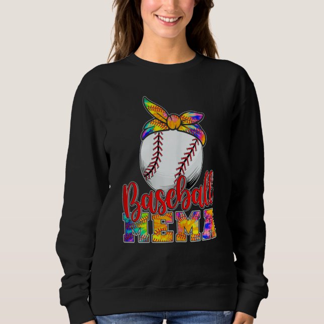 Woman Family Baseball Mema Tie Dye Softball Game D Sweatshirt (Vorderseite)