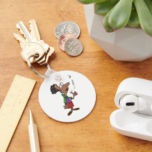 Woman Flipping A Coin Schlüsselanhänger