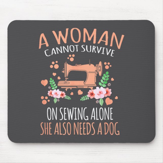 Woman Funny Sewing Quote  Mousepad (Vorne)