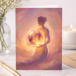 Woman Holding Light Inner Strength Encouragement Karte