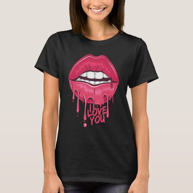 Woman Hot Mouth lips & Red Pepper Cute idea Valent T-Shirt (Vorderseite)